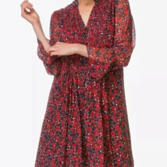 Diane von Furstenberg Kourtni Silk Sheath Knee Dress Pirouette Dot Red XS $469 - Picture 4 of 12